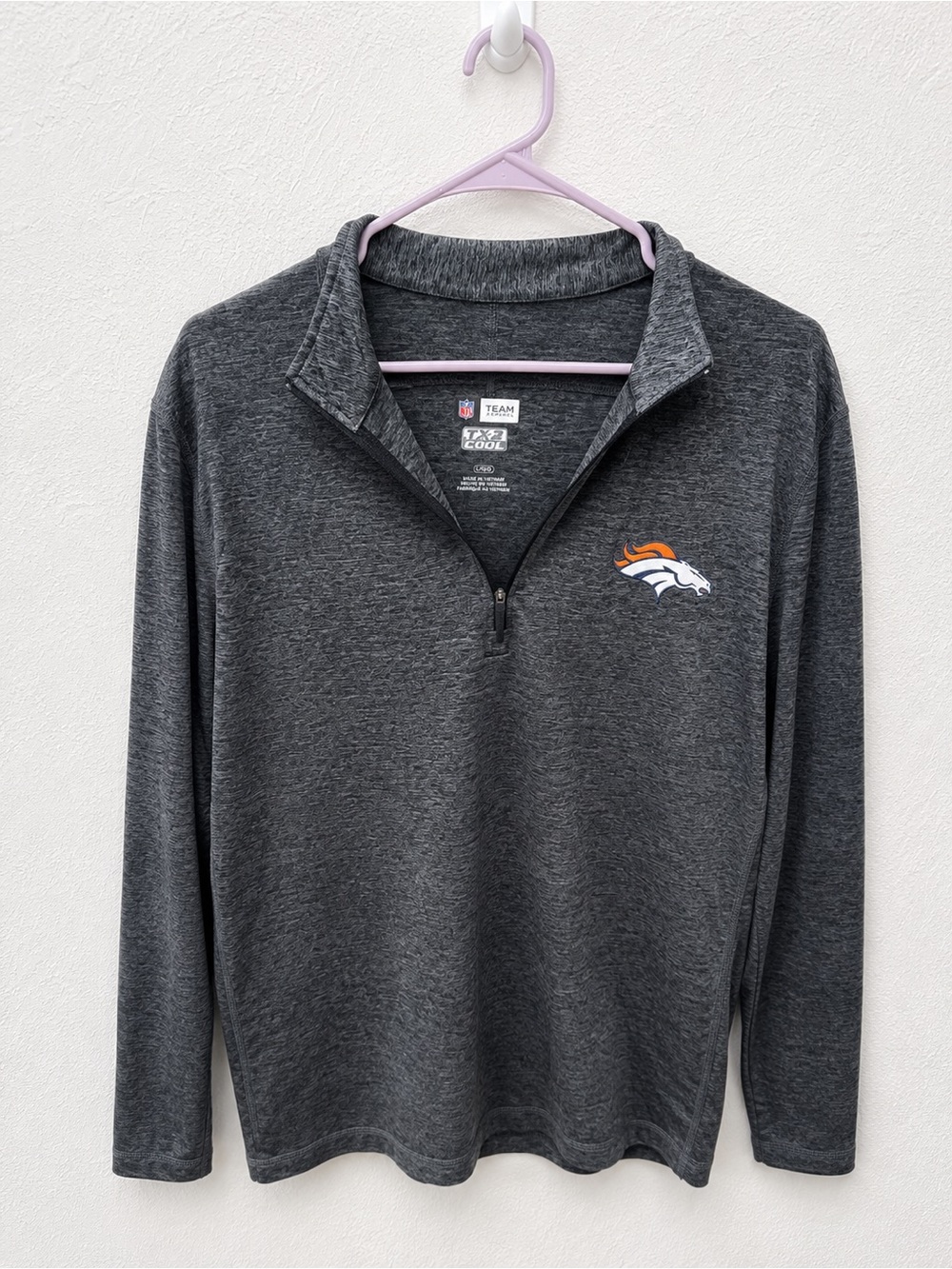 Denver Broncos Men's Charcoal Quarter-Zip Pullover